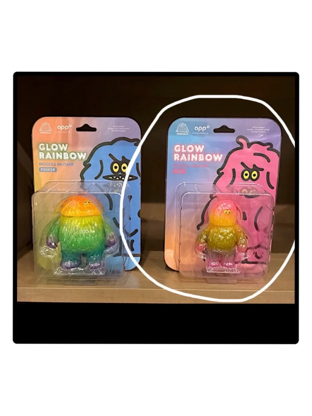 Mogols Mutant Glow Rainbow Sofubi Figure Pink